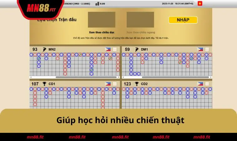 Giúp học hỏi nhiều chiến thuật